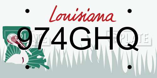 974GHQ Louisiana License Plate