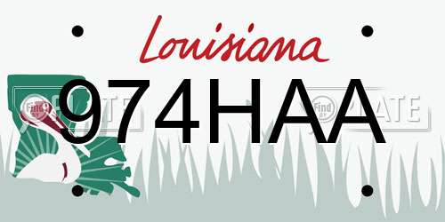 974HAA Louisiana License Plate