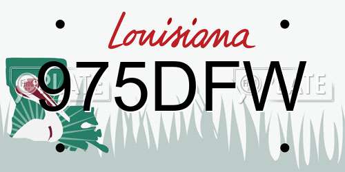 975DFW Louisiana License Plate