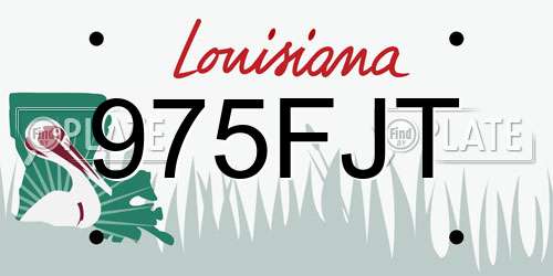 975FJT Louisiana License Plate