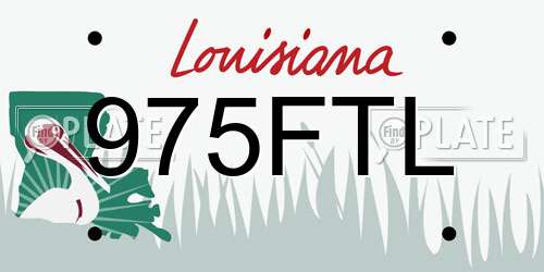 975FTL Louisiana License Plate