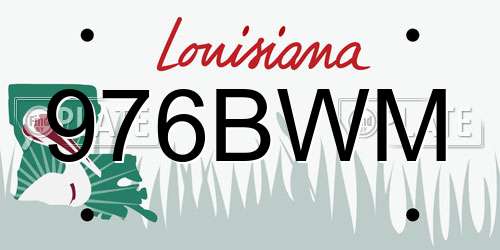 976BWM Louisiana License Plate