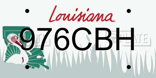 976CBH Louisiana License Plate