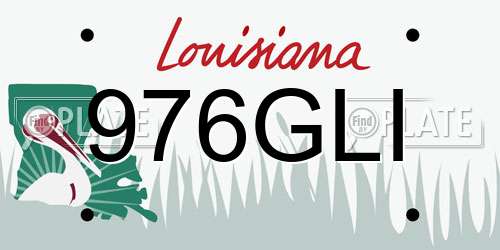 976GLI Louisiana License Plate