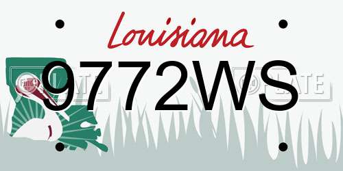 9772WS Louisiana License Plate