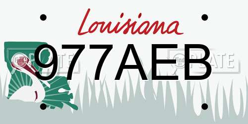 977AEB Louisiana License Plate