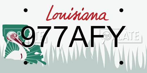 977AFY Louisiana License Plate