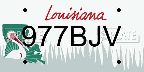 977BJV Louisiana License Plate