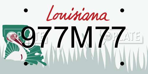 977M77 Louisiana License Plate