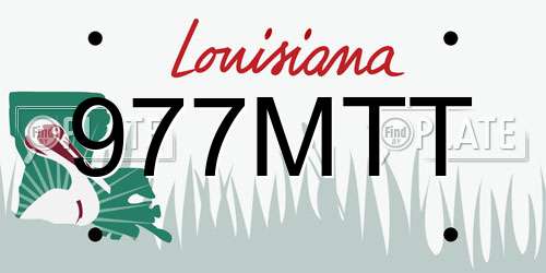 977MTT Louisiana License Plate