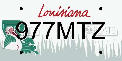 977MTZ Louisiana License Plate