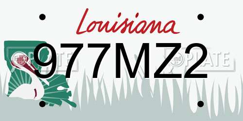 977MZ2 Louisiana License Plate