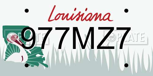 977MZ7 Louisiana License Plate
