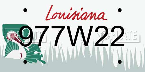 977W22 Louisiana License Plate