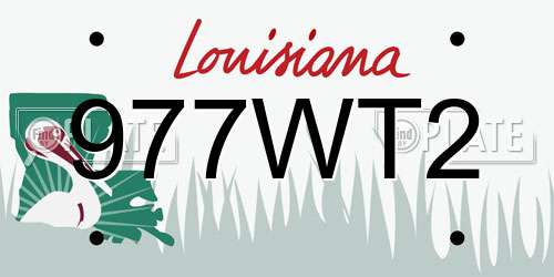 977WT2 Louisiana License Plate