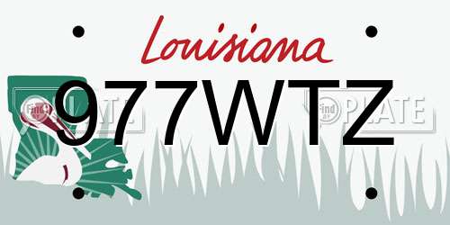 977WTZ Louisiana License Plate
