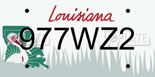 977WZ2 Louisiana License Plate