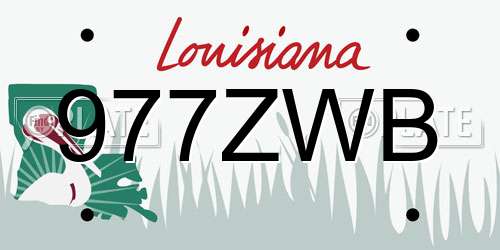 977ZWB Louisiana License Plate