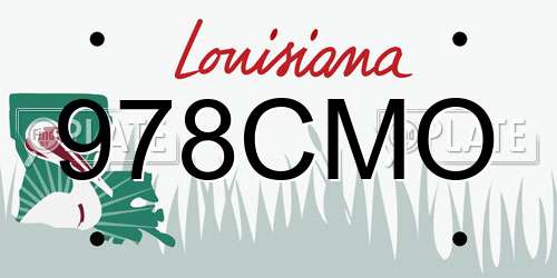 978CMO Louisiana License Plate