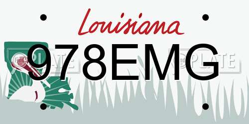 978EMG Louisiana License Plate