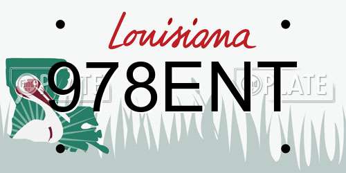 978ENT Louisiana License Plate