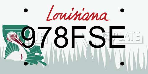 978FSE Louisiana License Plate