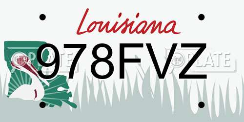 978FVZ Louisiana License Plate