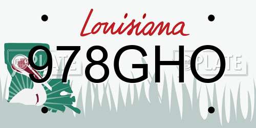 978GHO Louisiana License Plate