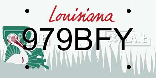 979BFY Louisiana License Plate