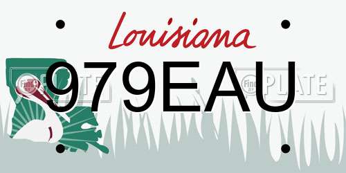 979EAU Louisiana License Plate
