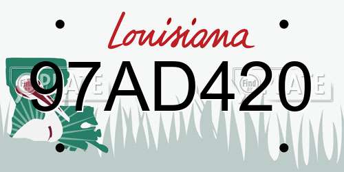 97AD420 Louisiana License Plate