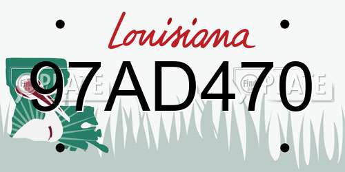 97AD470 Louisiana License Plate