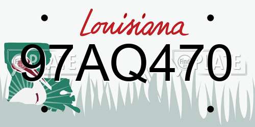 97AQ470 Louisiana License Plate