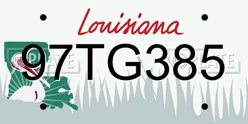 97TG385 Louisiana License Plate