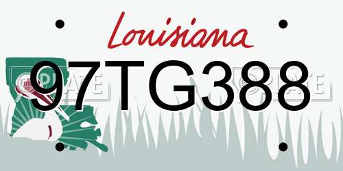 97TG388 Louisiana License Plate