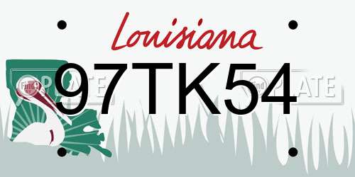 97TK54 Louisiana License Plate