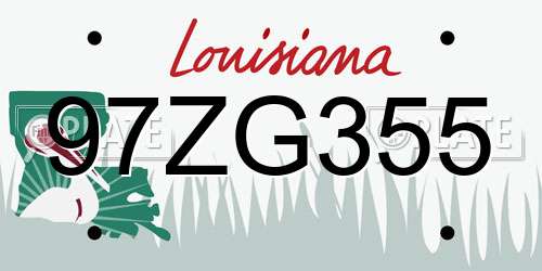 97ZG355 Louisiana License Plate
