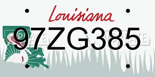 97ZG385 Louisiana License Plate