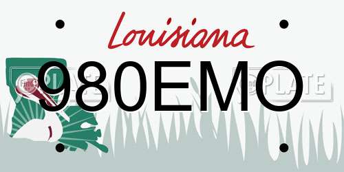 980EMO Louisiana License Plate