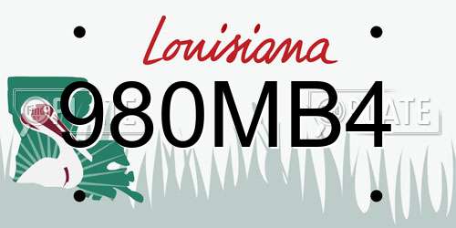 980MB4 Louisiana License Plate