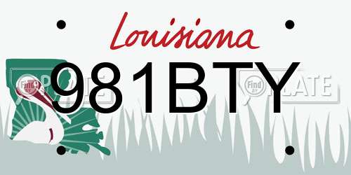981BTY Louisiana License Plate