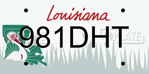 981DHT Louisiana License Plate