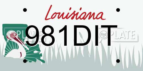 981DIT Louisiana License Plate