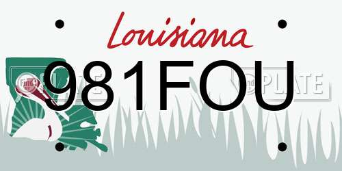 981FOU Louisiana License Plate