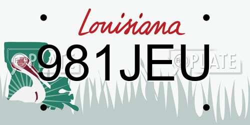 981JEU Louisiana License Plate