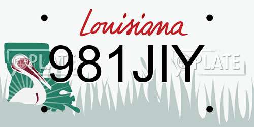 981JIY Louisiana License Plate