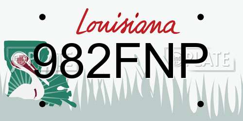 982FNP Louisiana License Plate