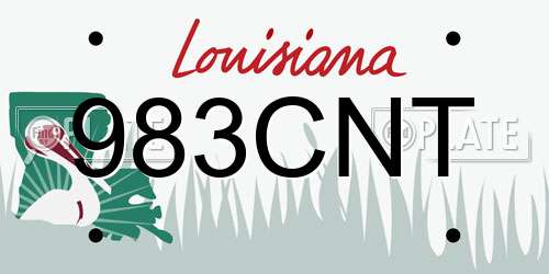 983CNT Louisiana License Plate