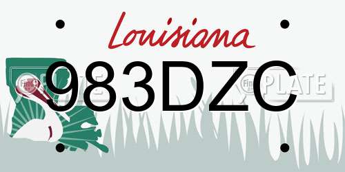 983DZC Louisiana License Plate
