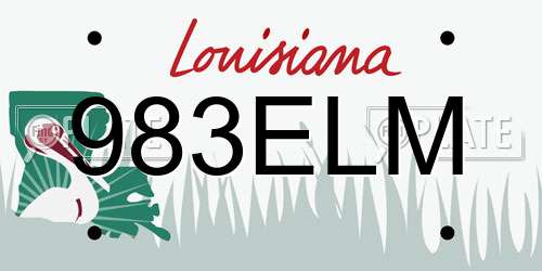 983ELM Louisiana License Plate